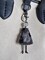 Wrapables Hanging Fashionista Doll Keychain, Crystal Rhinestone Keyring Bag Charm, Gray Retro